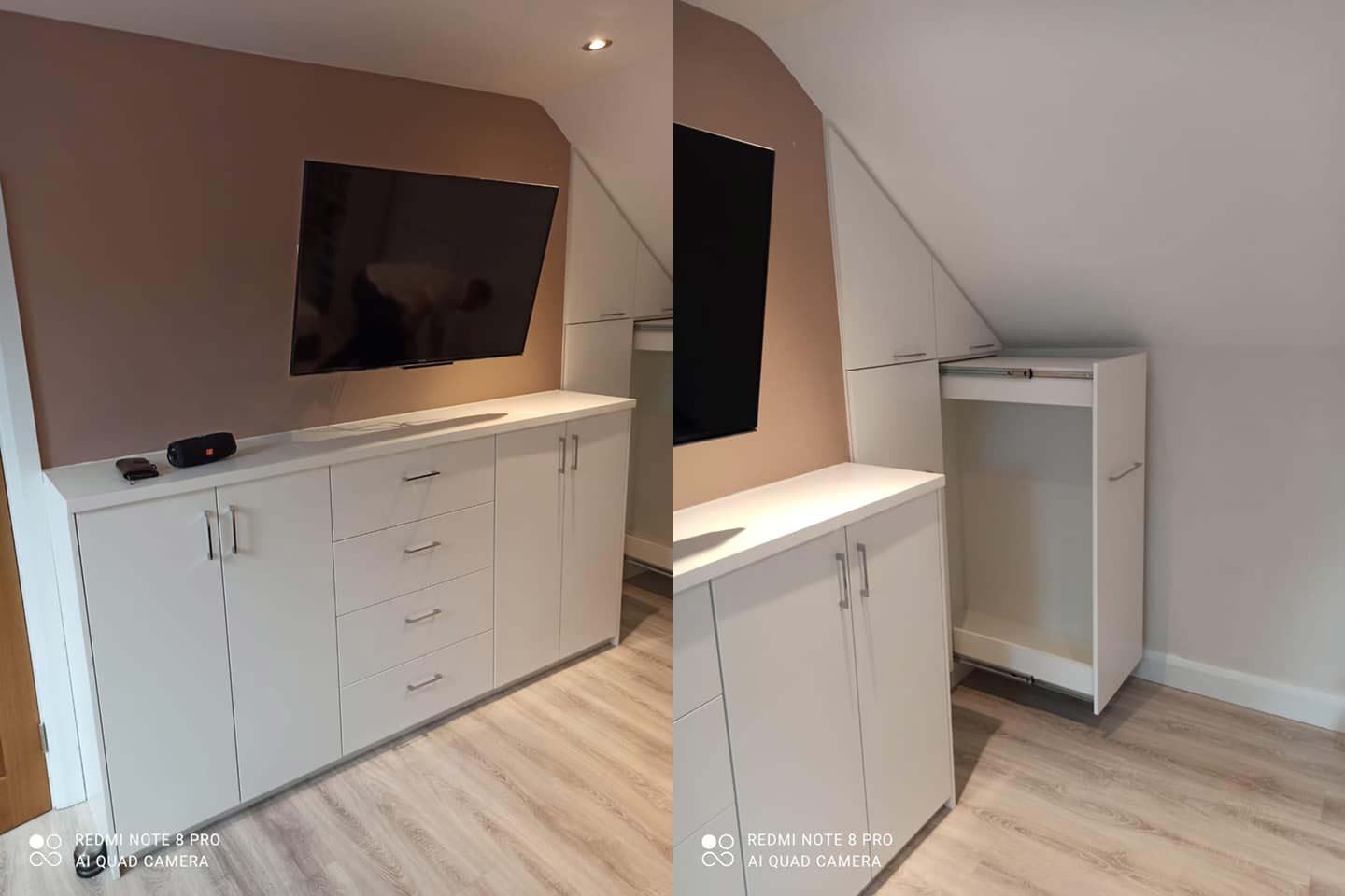 Under TV unit and a corner pull out cabinet